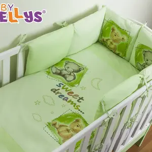 Baby Nellys Povlečení s polštářkovým mantinelem Sweet Dreams by TEDDY - zelený