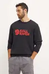 Tepláková mikina Fjallraven Fjällräven Logo černá barva, s potiskem, F84142.550