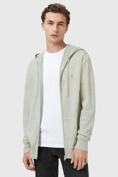 Vlněná mikina AllSaints MODE MERINO ZIP HOOD