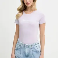 Tričko Pepe Jeans NEW VIRGINIA SS N dámské, fialová barva, PL505202