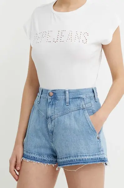 Džínové šortky Pepe Jeans A-LINE SHORT UHW SKY