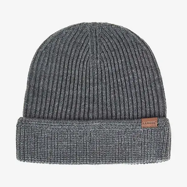 Čepice Kangol šedá barva, z husté pleteniny, K0702CO-FLANNEL