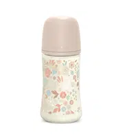 Suavinex Wonderland Kojenecká láhev průtok M 3m+ 270 ml 1 ks liberty růžová