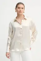 Košile Morgan dámská, zlatá barva, relaxed, s klasickým límcem