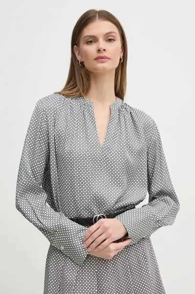 Halenka Tommy Hilfiger dámská, šedá barva, vzorovaná, WW0WW44999