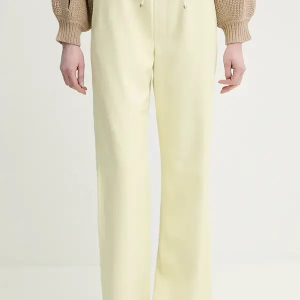 Kalhoty Nanushka CALIE dámské, žlutá barva, široké, high waist, NW25RSPA06513