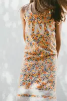 Dětské bavlněné šaty Tinycottons GARDEN DRESS oranžová barva, mini, SS25-019