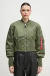 Bomber bunda Alpha Industries Waisted MA-1 Wmn zelená barva, přechodná, 148003