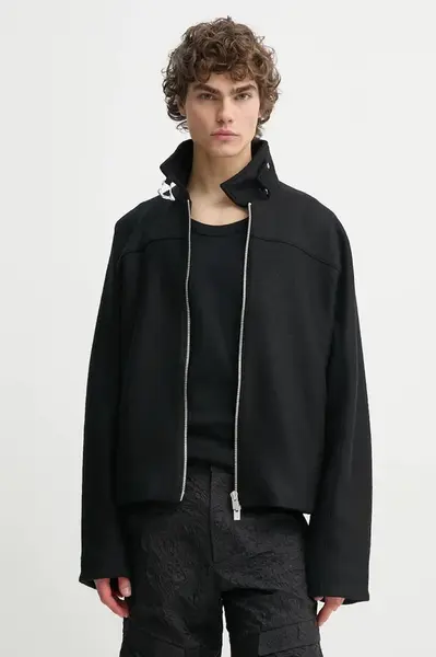 Vlněná bunda Heliot Emil černá barva, přechodná, oversize, PRESS25_M_02_146_BLK01