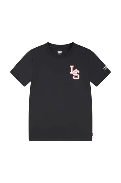 Dětské bavlněné tričko Levi's "LS" MONOGRAM TEE černá barva, 8EL402