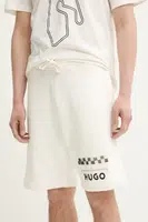 Kraťasy HUGO pánské, béžová barva, 50531759