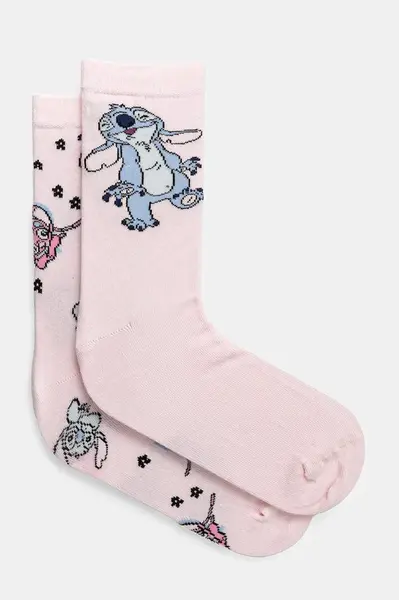 Dětské ponožky United Colors of Benetton x Disney růžová barva, 6AO307043