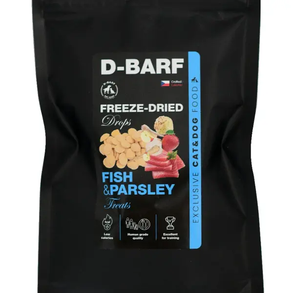 D-Barf Lyo Drops ryba pamlsek pro psy 20 g