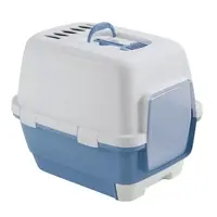 Stefanplast Cathy Clever & Smart 58x45x48 cm modrá s bílou krytá toaleta se zásuvkou na