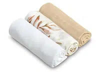 SENSILLO Mušelínové měkké plenky LUX, 3ks, Květy, bílá/béžová/se vzorem