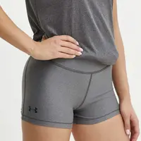Kraťasy Under Armour dámské, šedá barva, hladké, high waist