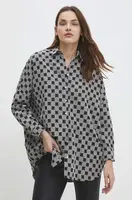 Košile Answear.LAB dámská, černá barva, relaxed, s klasickým límcem