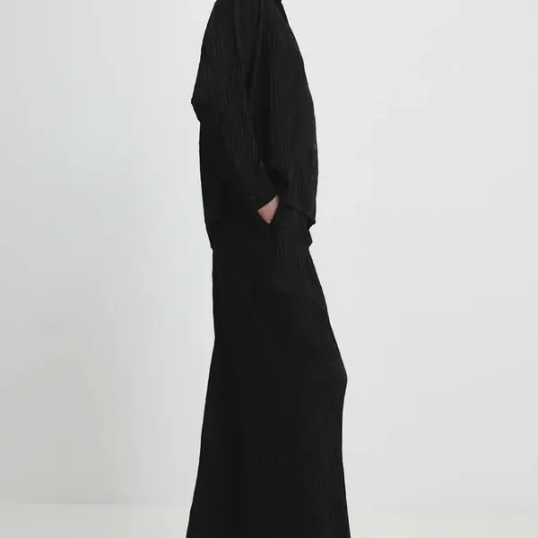 Kalhoty Answear.LAB dámské, černá barva, široké, high waist