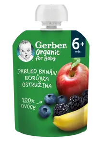 Gerber Organic Kapsička Jablko/banán/borůvky/ostružiny 90 g