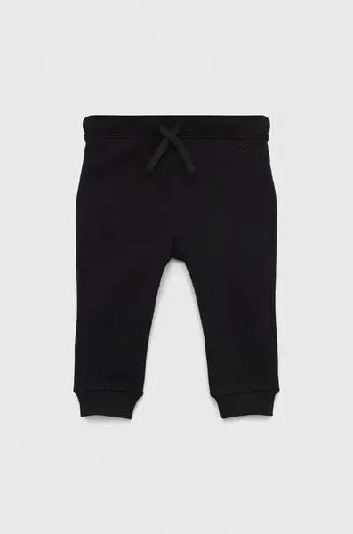 Dětské bavlněné tepláky United Colors of Benetton černá barva