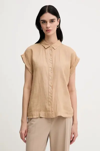 Lněná košile United Colors of Benetton