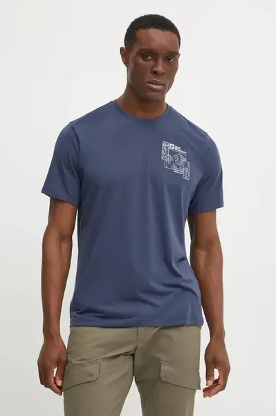 Sportovní triko Jack Wolfskin Vonnan modrá barva, s potiskem, A62314