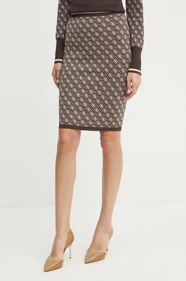Sukně Guess LISE hnědá barva, mini, pouzdrová, W4BD53 Z37K0