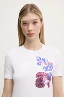 Tričko Desigual BOTANICAL LA bílá barva, 25SWTK48