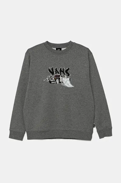 Dětská mikina Vans Copout Loose Crew šedá barva, s potiskem, VN000MJ302F1