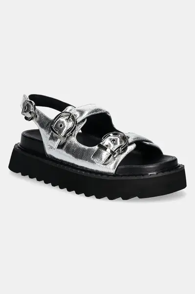 Sandály Pinko Kate stříbrná barva, na platformě, SD0293 P049 ZZF