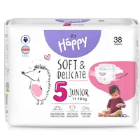 Bella Baby Happy Soft&Delicate 5 Junior 11–18 kg dětské pleny 38 ks