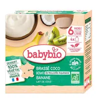 Babybio Svačinka s kokosovým mlékem kiwi a banán 4x85 g