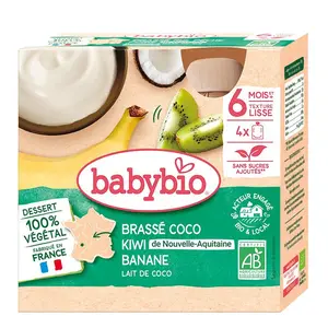 Babybio Svačinka s kokosovým mlékem kiwi a banán 4x85 g