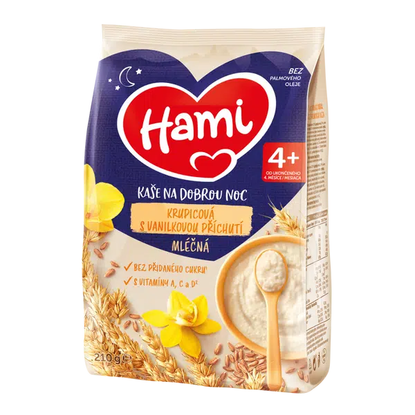 Hami Mléčná kaše na dobrou noc krupicová s vanilkovou příchutí 210 g