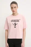 Bavlněné tričko Guess AURLIE růžová barva, V4YI06 I3Z14