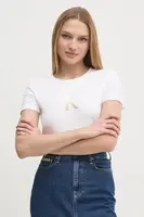 Bavlněné tričko Calvin Klein Jeans bílá barva, J20J224982