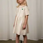 Dětské šaty s příměsí lnu Mini Rodini bílá barva, mini