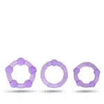 Man Dreams Sada Erekčních kroužků  - Omega 3ks purple