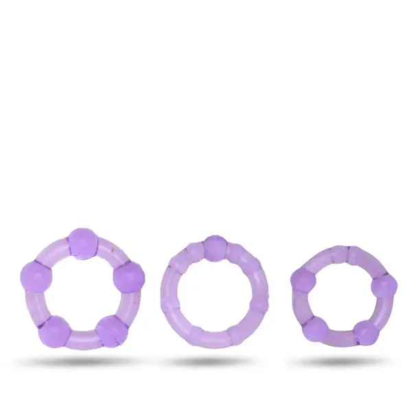 Man Dreams Sada Erekčních kroužků  - Omega 3ks purple