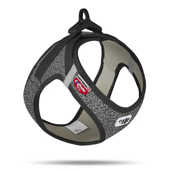 Curli Postroj pro psy se sponou Merino vlna Black M, 6-9 kg