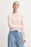 Svetr z vlněné směsi Guess Jeans dámský, růžová barva, W4BR83 Z3HO2