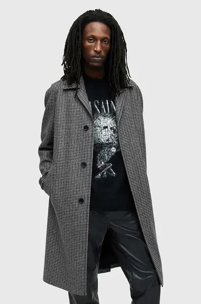 Vlněný kabát AllSaints GOODMAN