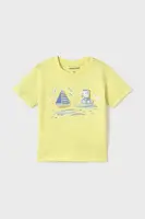 Dětské bavlněné tričko Mayoral žlutá barva, s potiskem, 1059