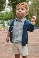 Dětská souprava se směsí lnu Mayoral modrá barva, 1251