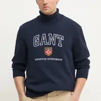 Svetr Gant pánský, tmavomodrá barva, s golfem, 8030224