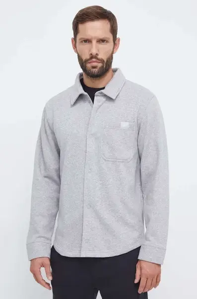 Košile Reebok Classic pánská, šedá barva, regular, s klasickým límcem