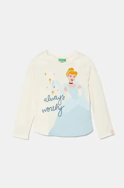 Dětské bavlněné tričko s dlouhým rukávem United Colors of Benetton