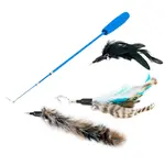 Akinu hračka pro kočky udice s pírky set přírodní 90 cm