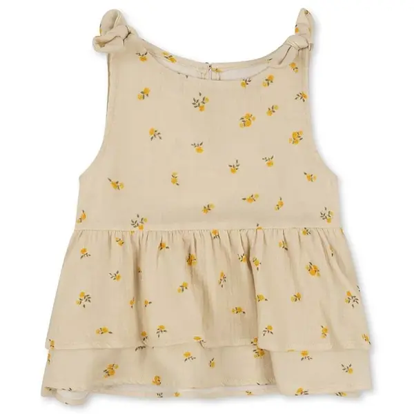 Dětský bavlněný top Konges Sløjd béžová barva