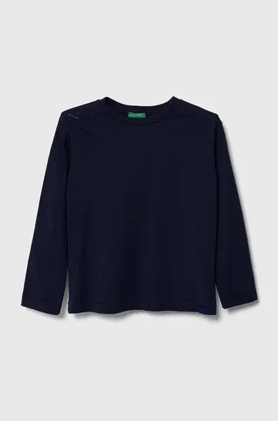 Dětské bavlněné tričko s dlouhým rukávem United Colors of Benetton